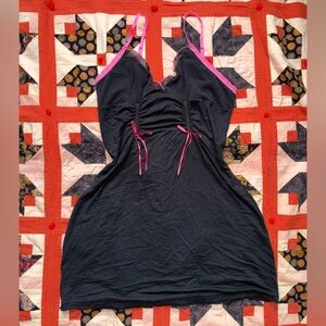 Y2K Victorias Secret Lounge Mini BabyDoll Black Dress Size Medium